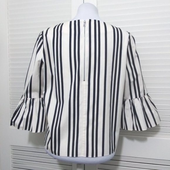 Alice + Olivia Monochrome Striped Blouse - Picture 8 of 9